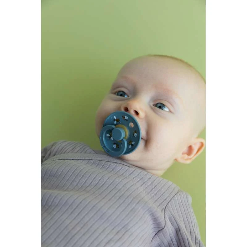 BIBS Rund Colour Sut - Str. 3 - Naturgummi - Studio - Bumblebee - Petrol