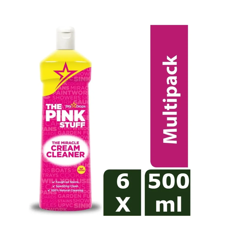 Pink Stuff sredstvo za čišćenje u kremi - 6 x 500 ml pakiranje za uštedu - Ekološki prihvatljivo