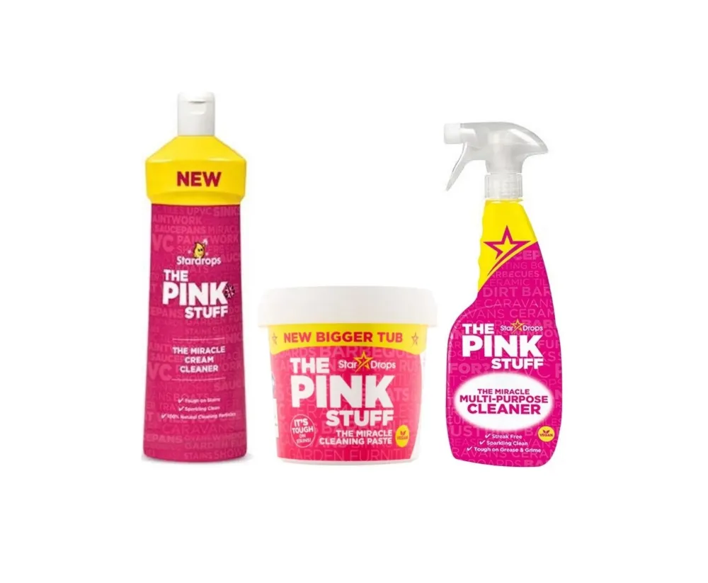 Stardrops Pink Stuff paket - kremasti čistač 500ml + Pink Stuff pasta 850g + višefunkcijski sprej za čišćenje 750ml