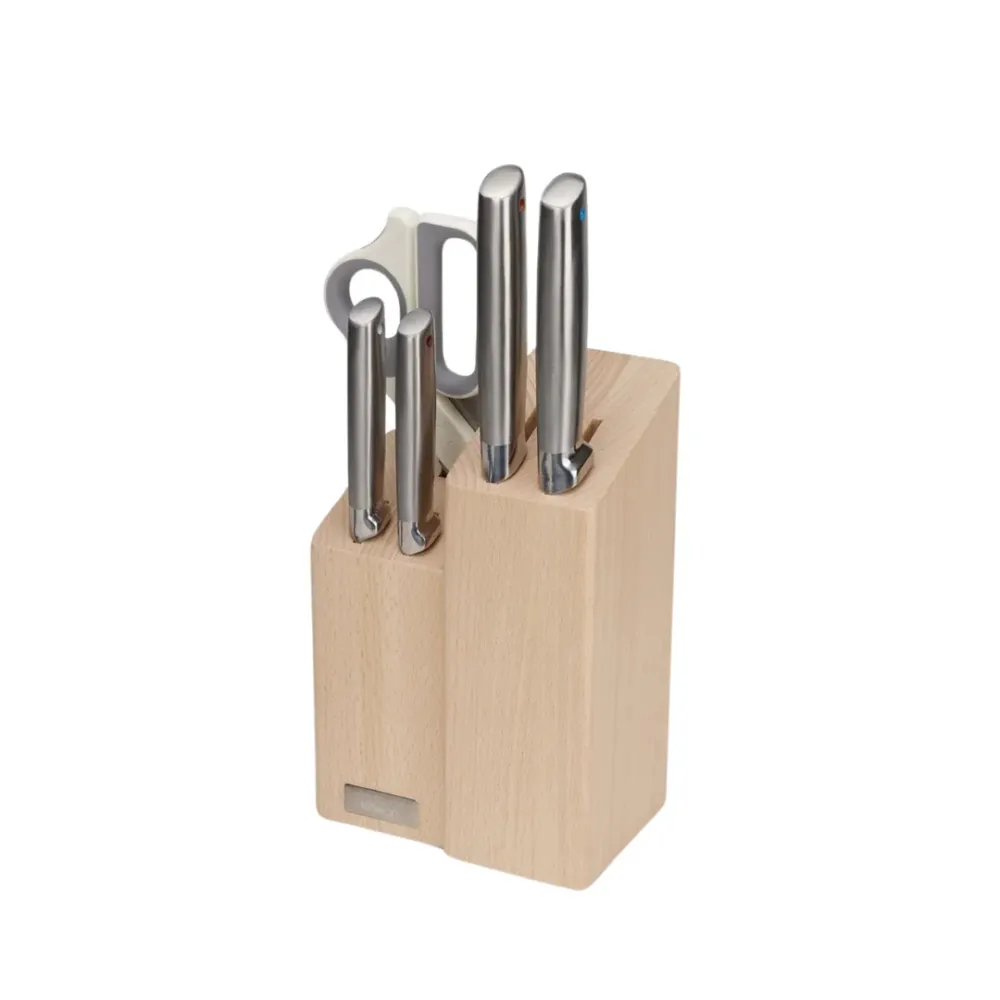 Elevate™ Fusion 5-piece Knife & Scissor Set Beechwood Block
