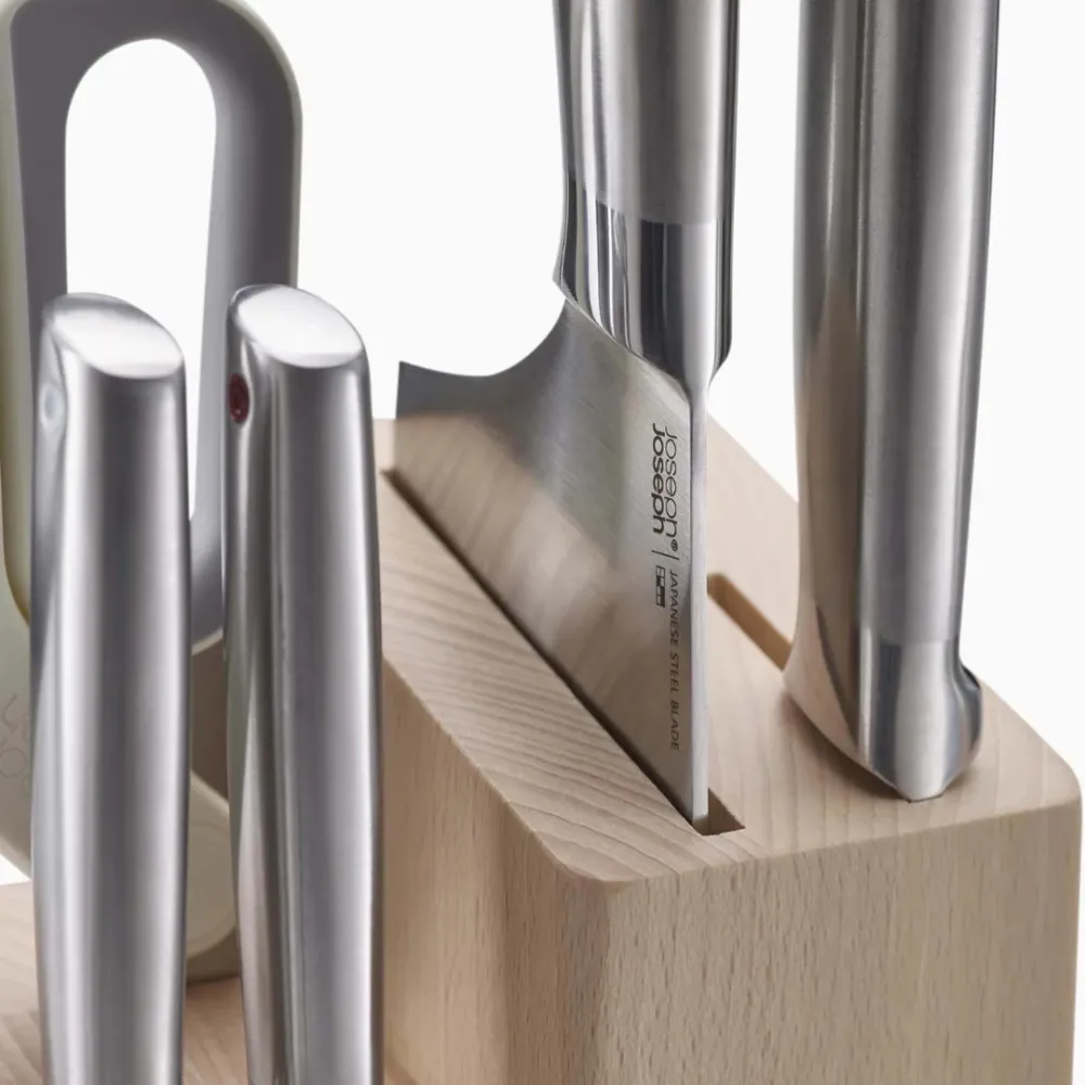 Elevate™ Fusion 5-piece Knife & Scissor Set Beechwood Block