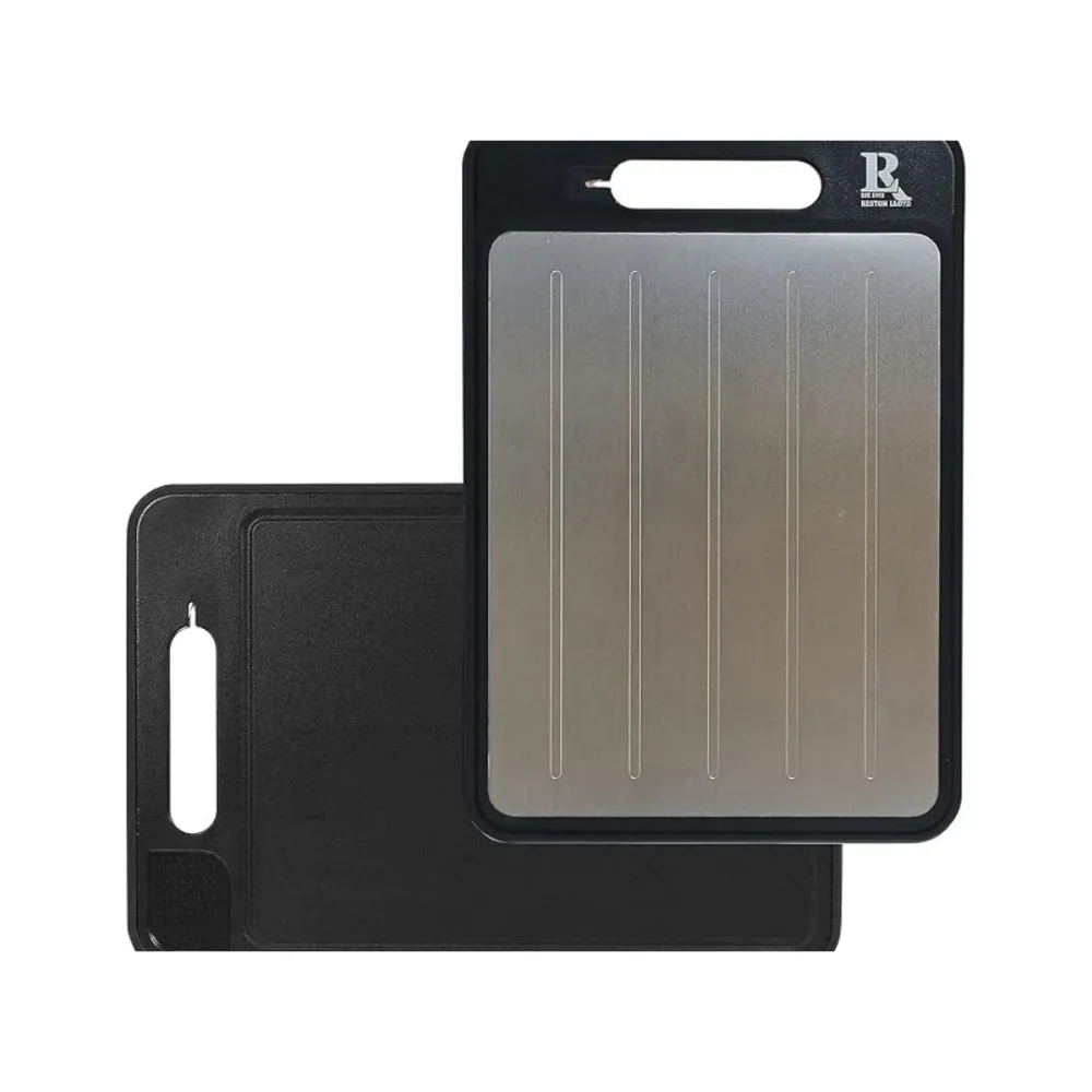 Multiple Function Cutting Board Defrosting Tray, Zester & Knife Sharpner - Black
