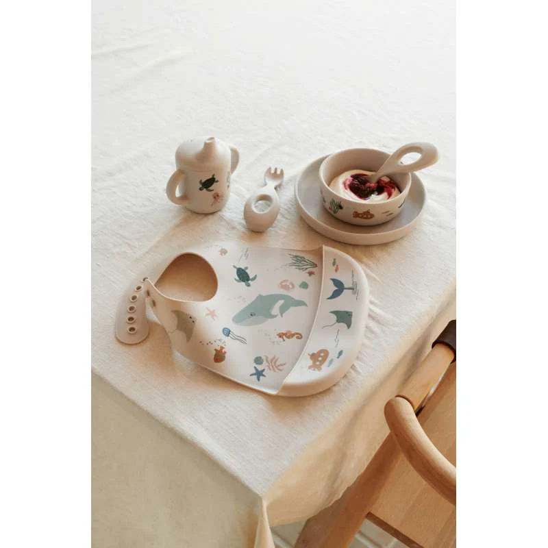 Liewood Ryle Spisesæt - Sea Creature/Sandy Compatible Standard Pillows