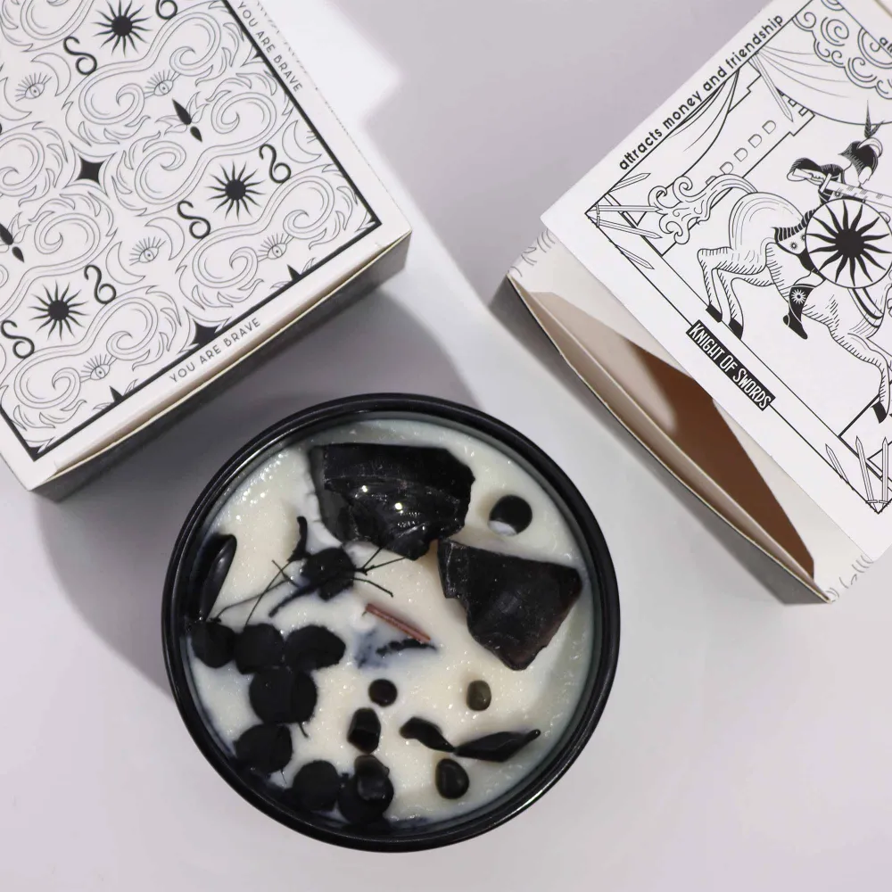 Tarot svijeć Crni opsidijan Vitez mačeva