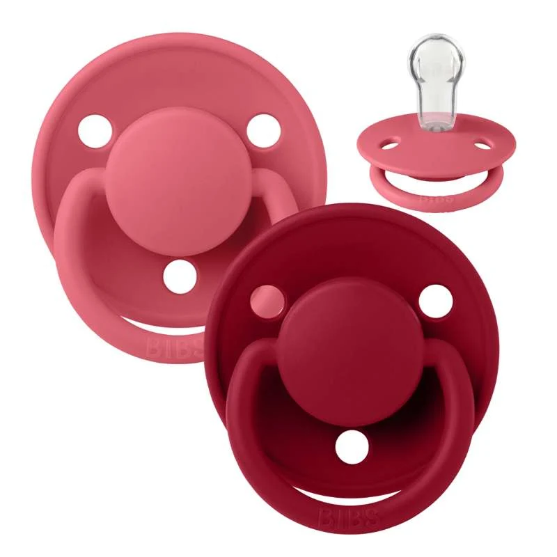 Artikulacijski papir BIBS De Lux Sut - 2-Pak - Onesize - Silikone - Coral/Ruby