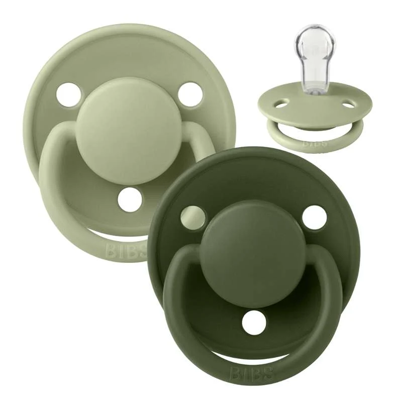 BIBS De Lux Sut - 2-Pak - Onesize - Silikone - Sage/Hunter Maslina