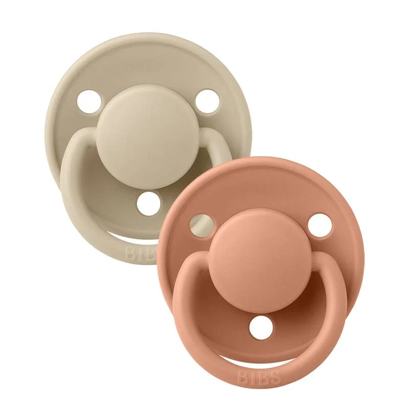 BIBS De Lux Sut - 2-Pak - Onesize - Silikone - Vanilla/Peach Practice Essential