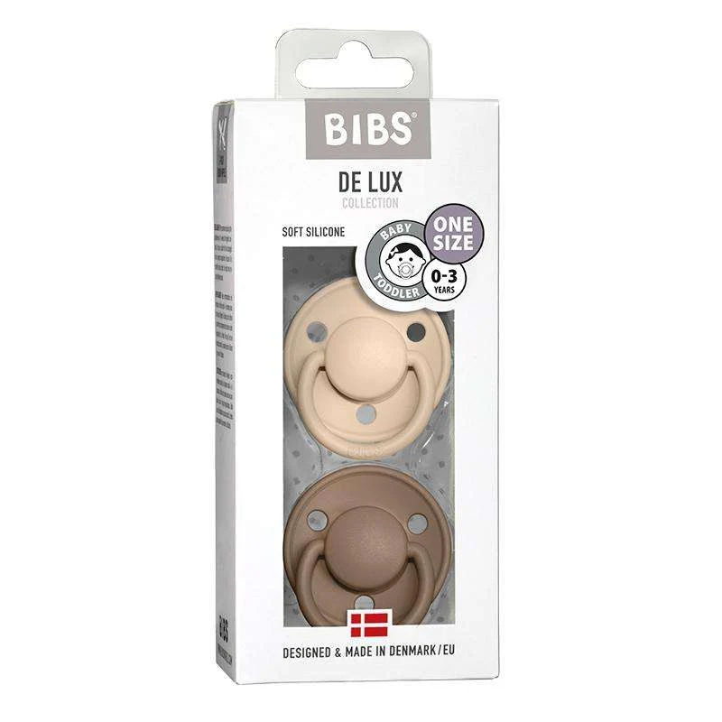 Medicinske klase BIBS De Lux Sut - 2-Pak - Onesize - Silikone - Vanilla/Dark Oak