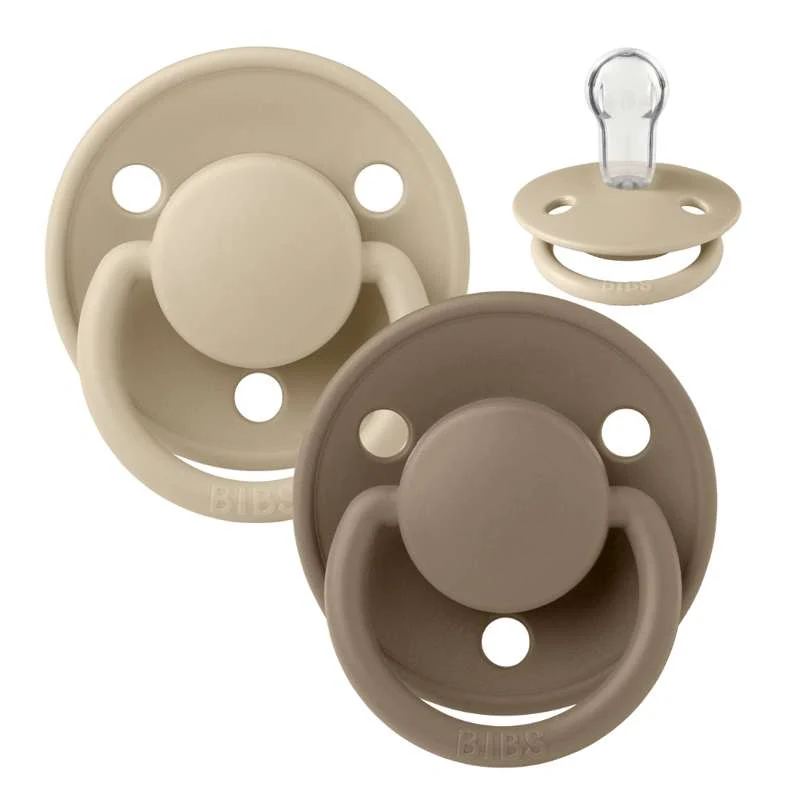 Otisak posude BIBS De Lux Sut - 2-Pak - Onesize - Silikone - Vanilla/Dark Oak