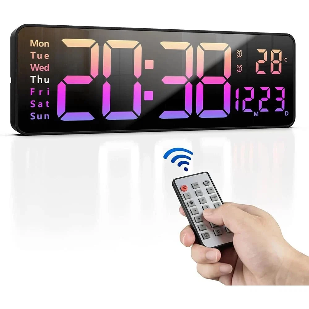 Veliki LED Digitalni Sat sa Alarmom i Daljinskim Upravljacem