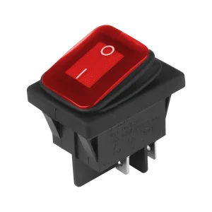 Preklopni prekidač, 12 V DC / 24 V DC, 125 V–250 V AC, crveni