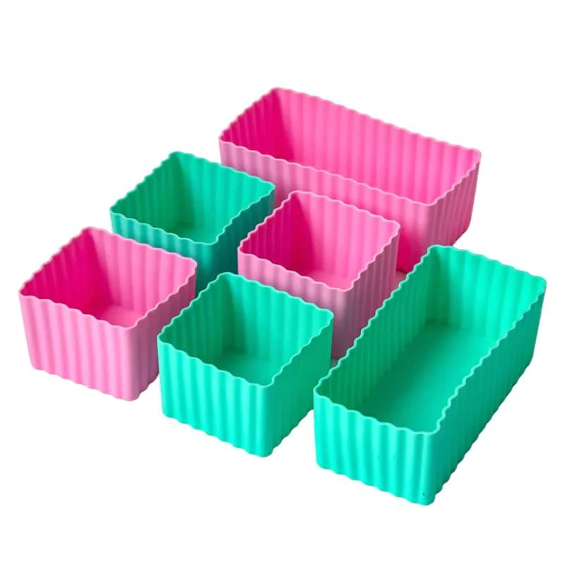 Yumbox - Silikonski kalupi za kutiju s hranom - 6 kom. - Ružičasta/Aqua