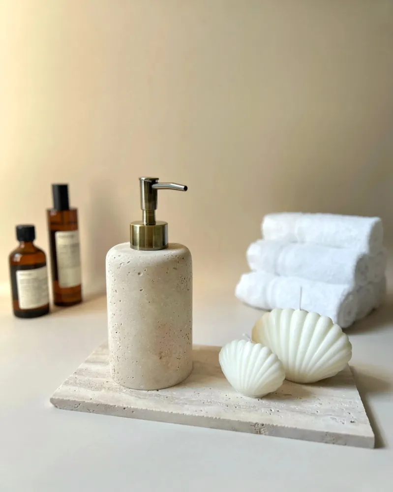 Travertine Soap Dispenser