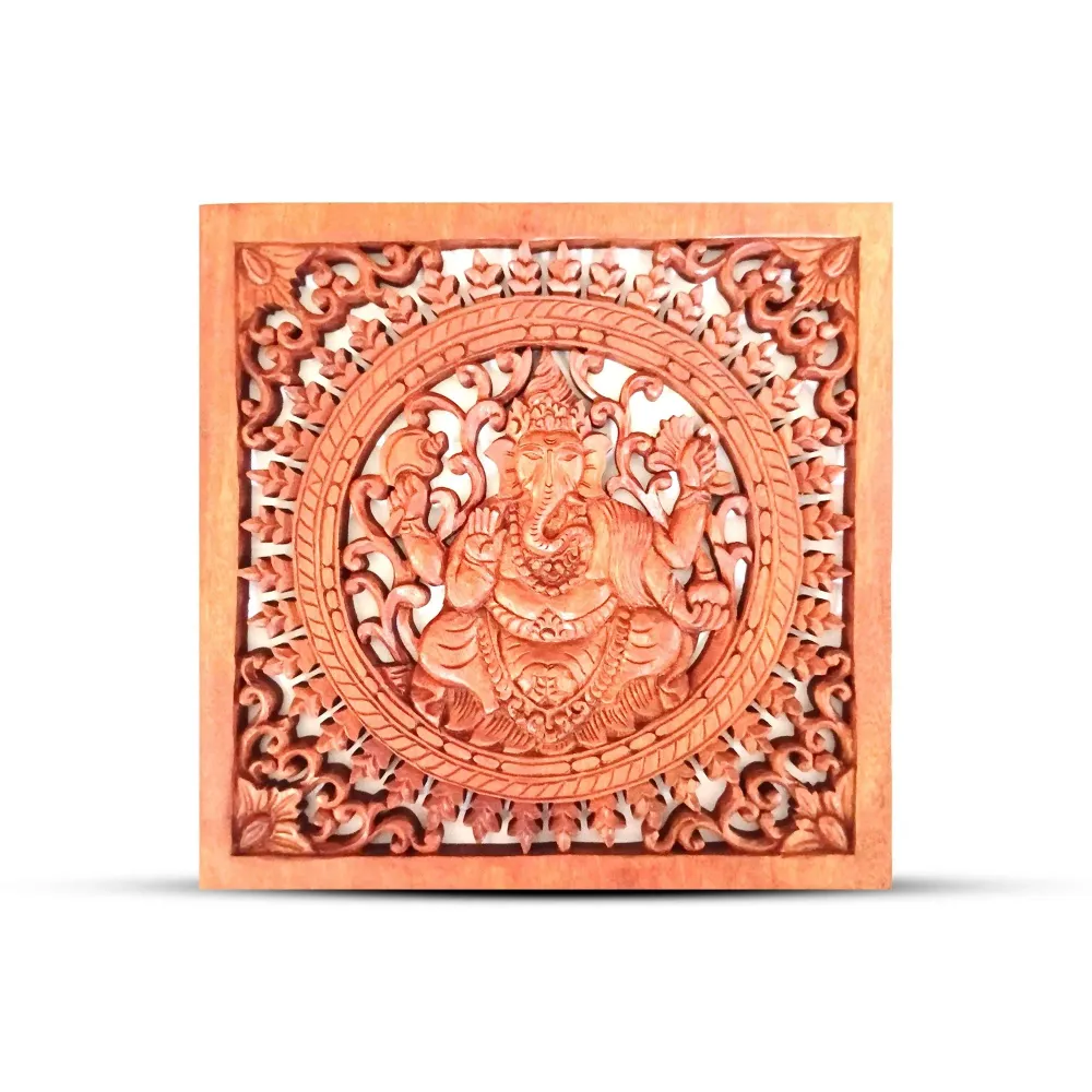 Ganesha zidna ploč drvo 40x40 cm