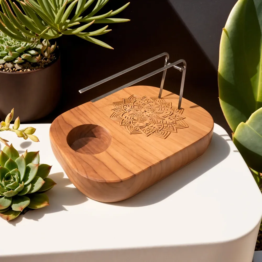 Držč za Palo Santo, Mandala dizajn od tikovine