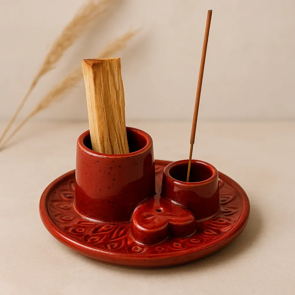 Keramički držč za Palo Santo i tamjan Crvena Mandala