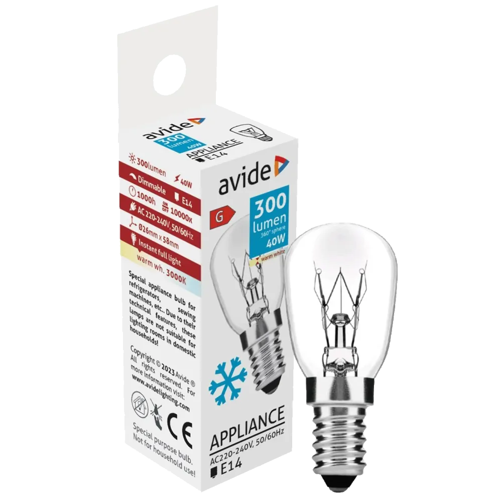 Avide Žarulja za hladnjak, LED 40W, E14, 3000K - Cooling Bulb 40W E14