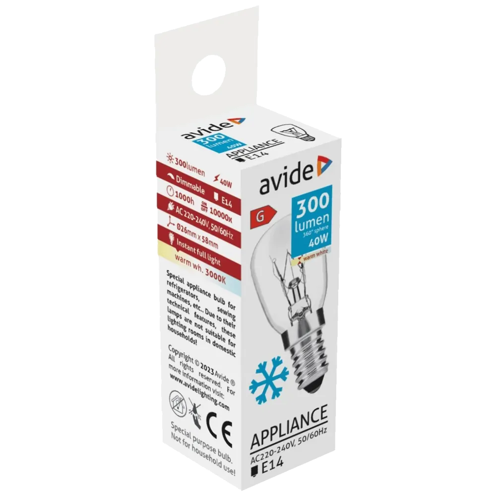 Avide Žarulja za hladnjak, LED 40W, E14, 3000K - Cooling Bulb 40W E14