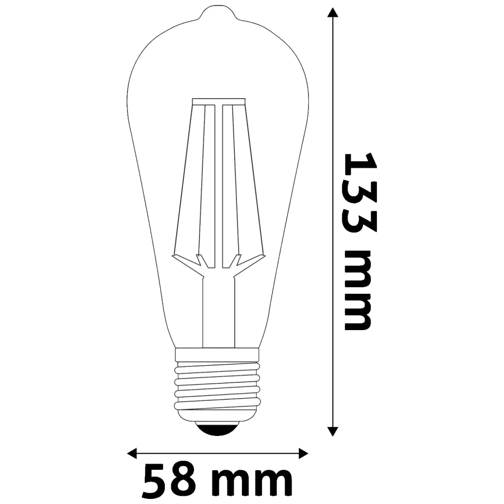Avide Žarulja, LED 4.9W, E27, 4000K, 230V AC, bijela svjetlost - Filament ST58 4.9W E27