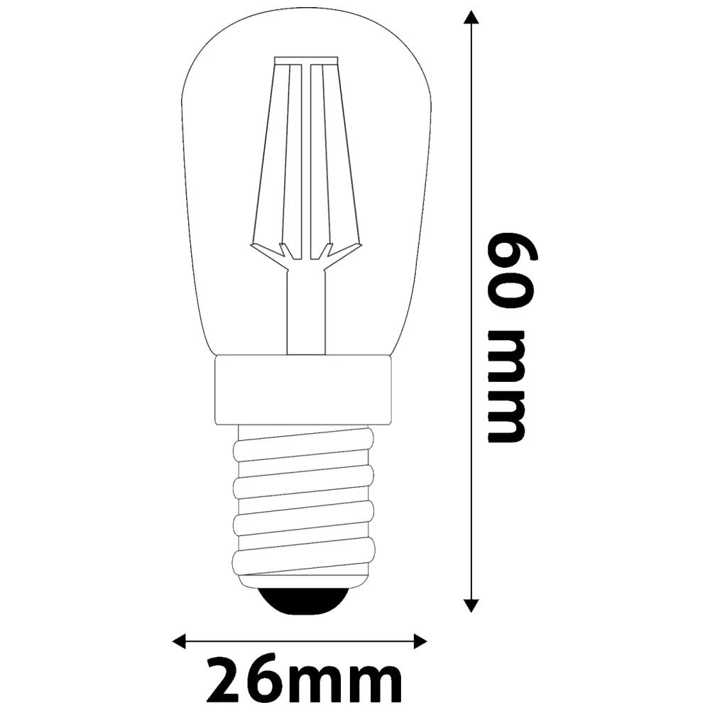 Avide Žarulja, LED 2W, E14, 4000K, 230V AC, bijela svjetlost - Filament T26 2W E14