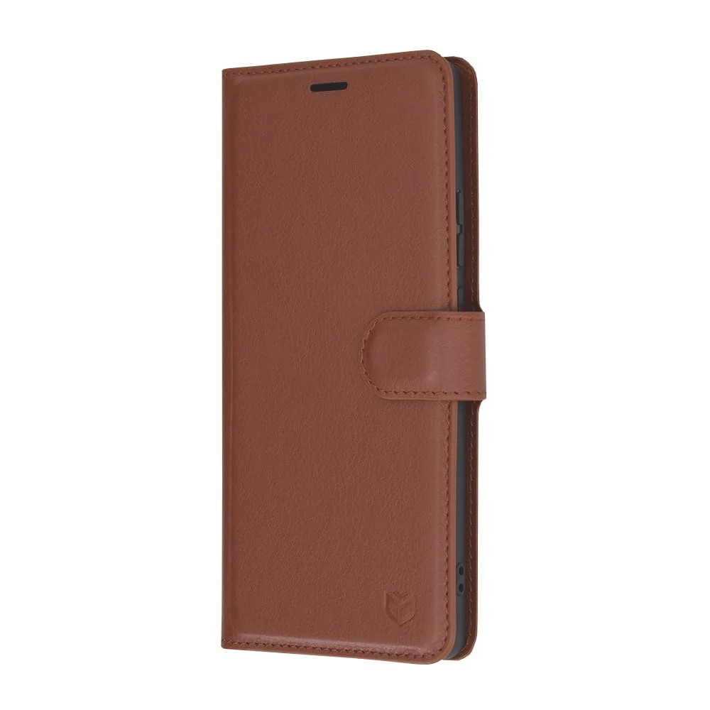 Techsuit Leather Folio preklopna maska za Motorola Edge 50 Ultra – smeđ