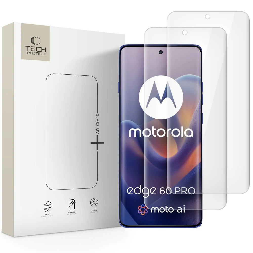 KALJENO STAKLO TECH-PROTECT UV+ PAKIRANJE OD 2 KOMADA ZA MOTOROLA EDGE 60 PRO CLEAR
