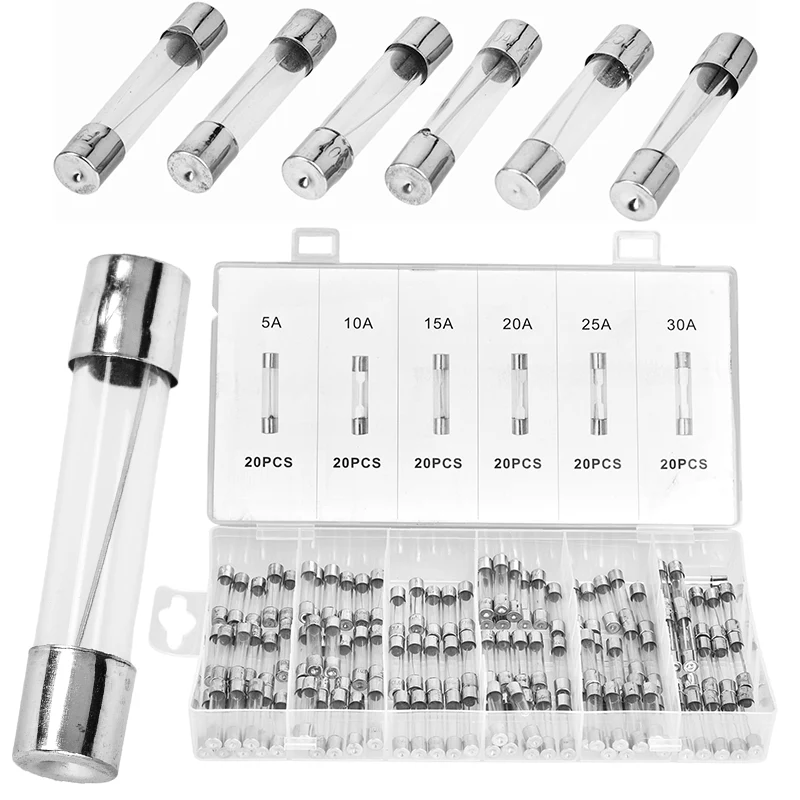 Set staklenih osigurač 120 kom 5–30A KD1302