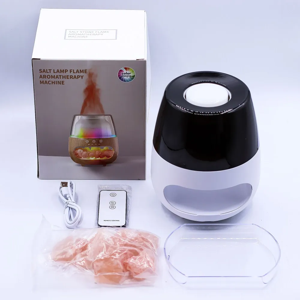 USB himalajski solni ultrazvučni aroma difuzor s efektom plamena