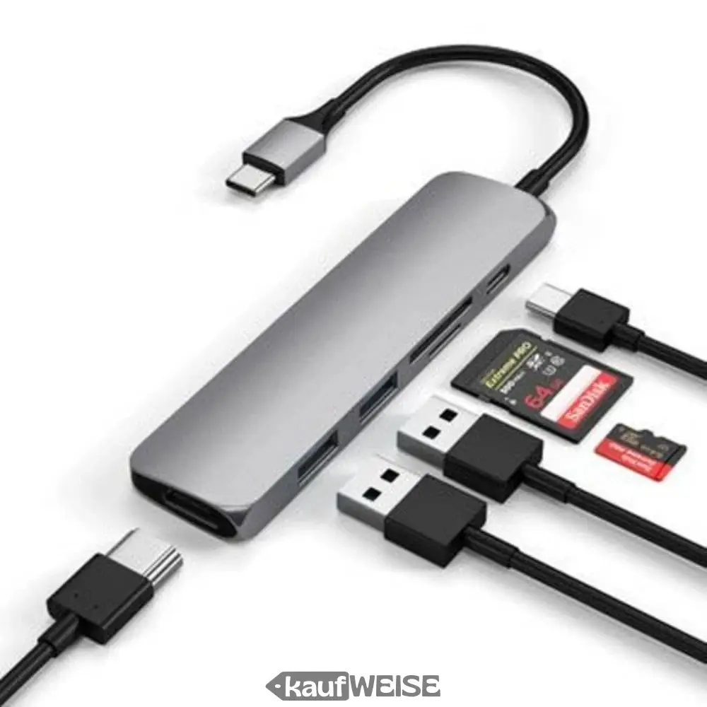 Satechi V2 Slim USB-C adapter za više priključaka | 4K 60Hz HDMI & 60W PD | Svemirska siva