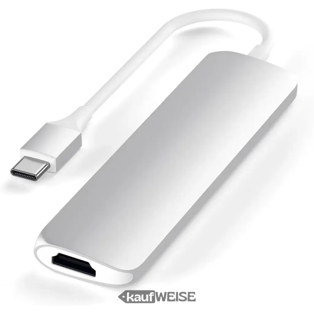 Satechi V2 Slim USB-C adapter za više priključaka | 4K 60Hz HDMI & 60W PD | Srebro