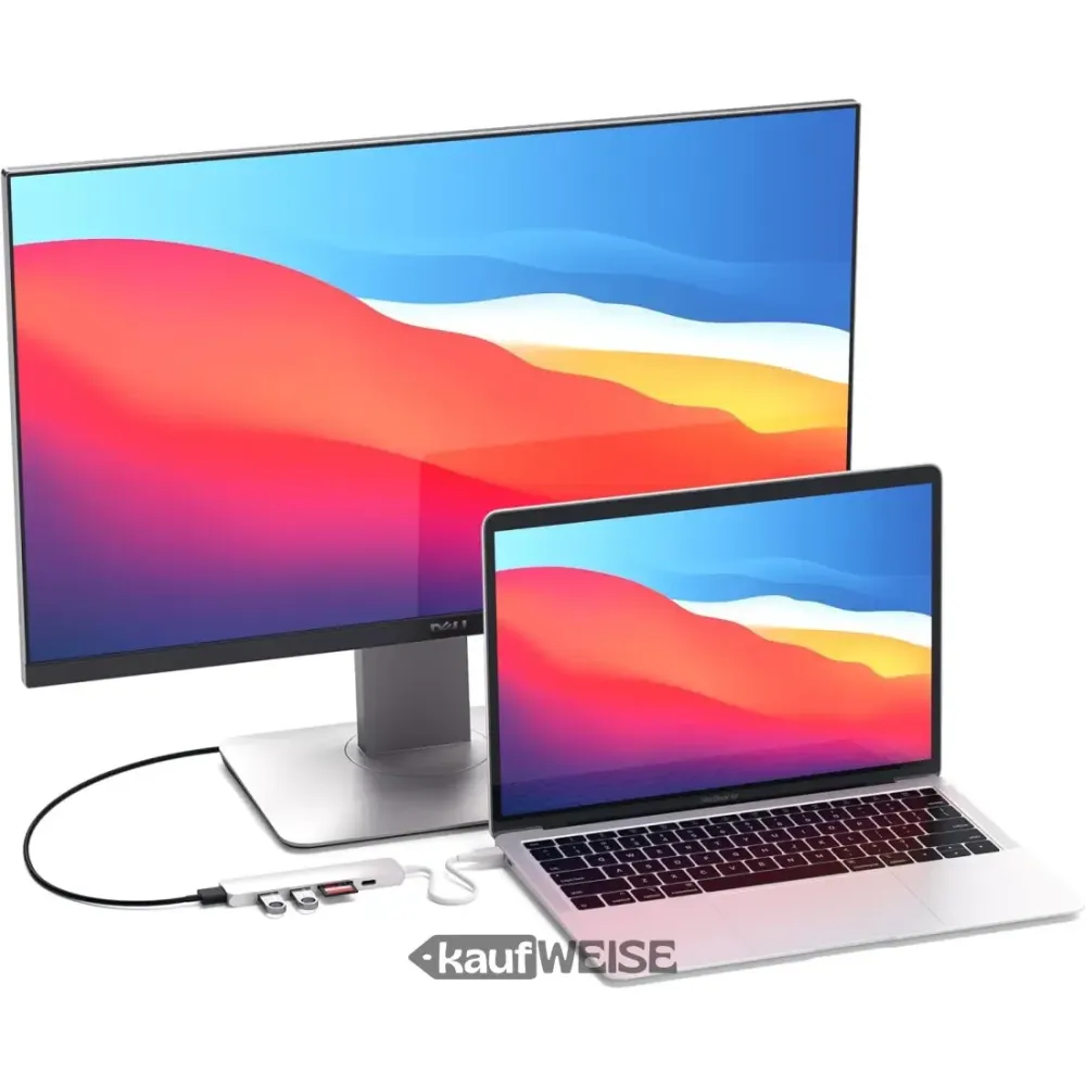 Satechi V2 Slim USB-C adapter za više priključaka | 4K 60Hz HDMI & 60W PD | Srebro
