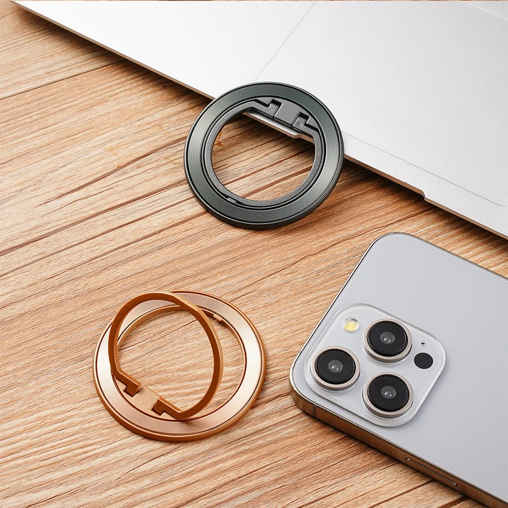 Techsuit – MagSafe telefonski prsten (MPR2) – Okrugli oblik- aluminijska legura – zlatna
