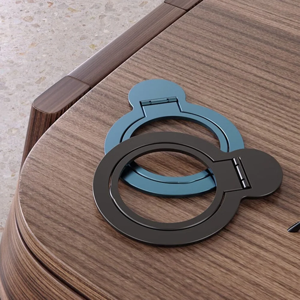 Techsuit - MagSafe telefonski prsten (MPR4) - Okrugli oblik- aluminijska legura - crni
