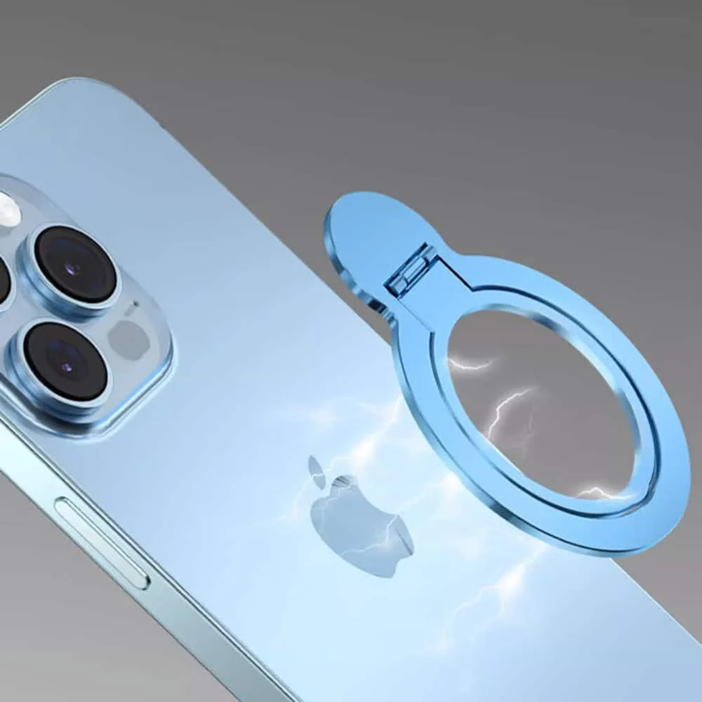 Techsuit - MagSafe telefonski prsten (MPR4) - Okrugli oblik- aluminijska legura - crni