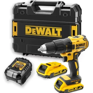 Akku-Bohrschrauber 18 V, 2x2,0 Ah Akku + Ladegerät + TSTAK (DeWALT DCD777D2T-QW)