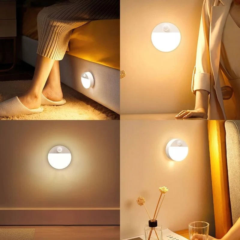 1 kom bežične LED noćne lampe – na baterije, s PIR senzorom pokreta, kompaktno osvjetljenje