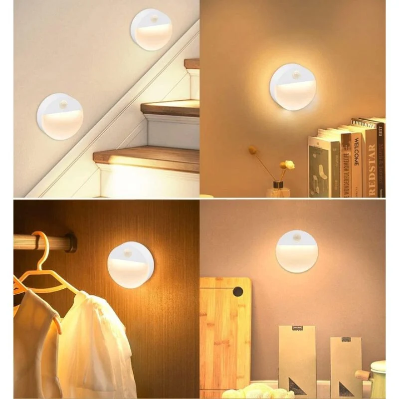 1 kom bežične LED noćne lampe – na baterije, s PIR senzorom pokreta, kompaktno osvjetljenje