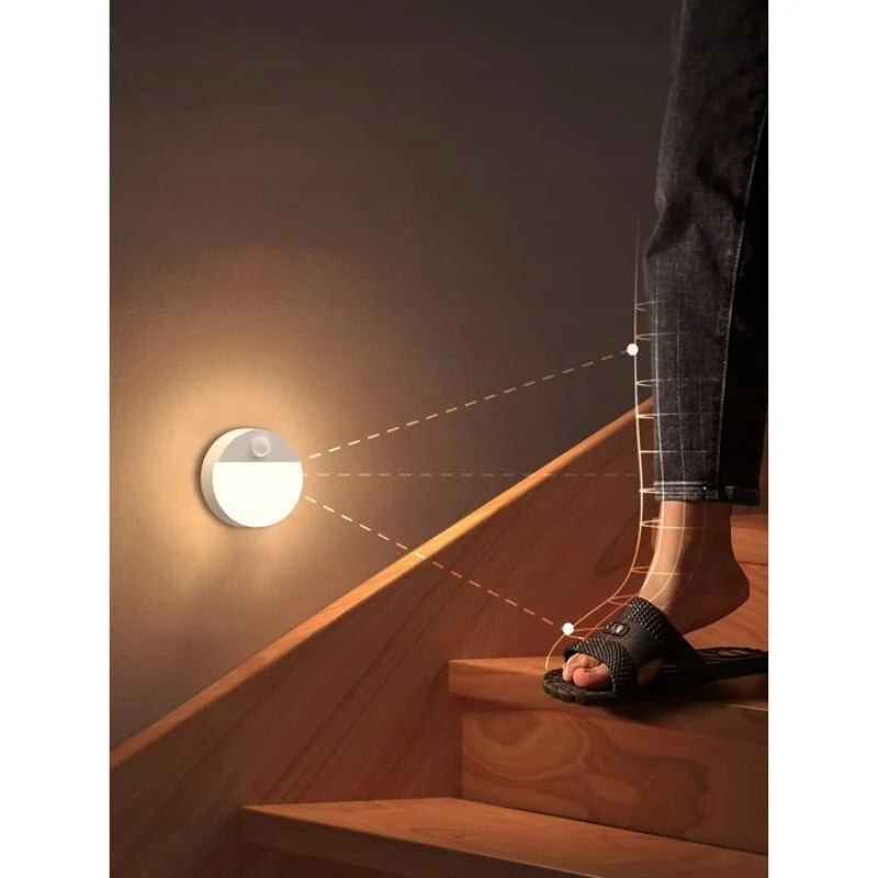 1 kom bežične LED noćne lampe – na baterije, s PIR senzorom pokreta, kompaktno osvjetljenje