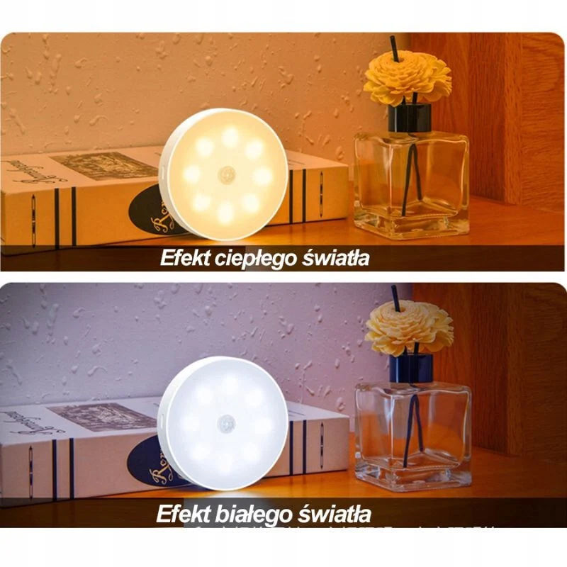 Ansal LED noćna lampa s detektorom pokreta – USB, toplo/hladno svjetlo