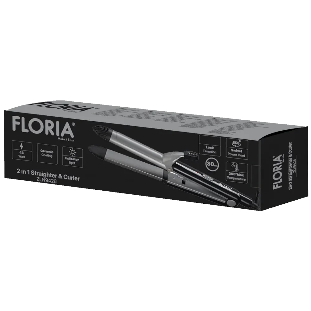 Floria Uvijač / glačalo za kosu, 2u1, do 200 °C max., 45 W - ZLN9426