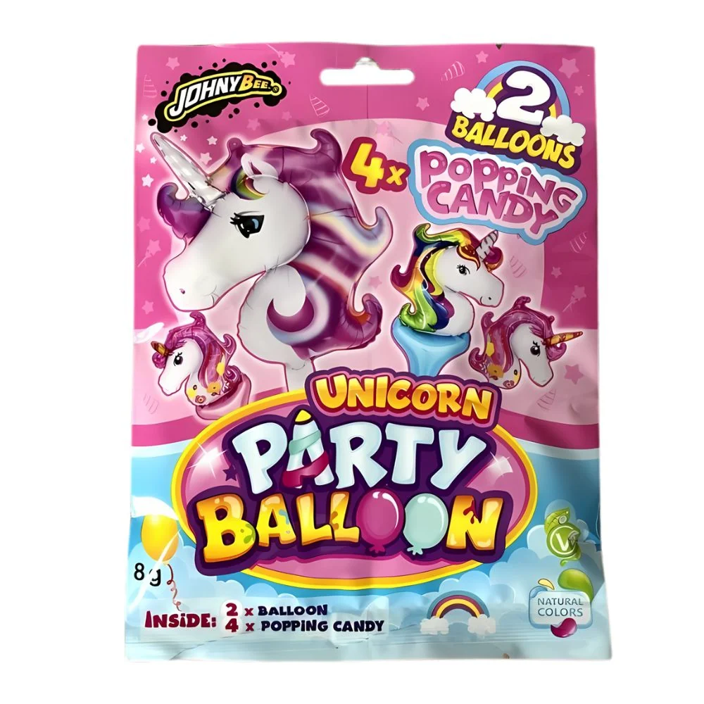 Johny Bee Unicorn Party Balloon, pucketava bombona i dva balona u obliku jednoroga od 8g