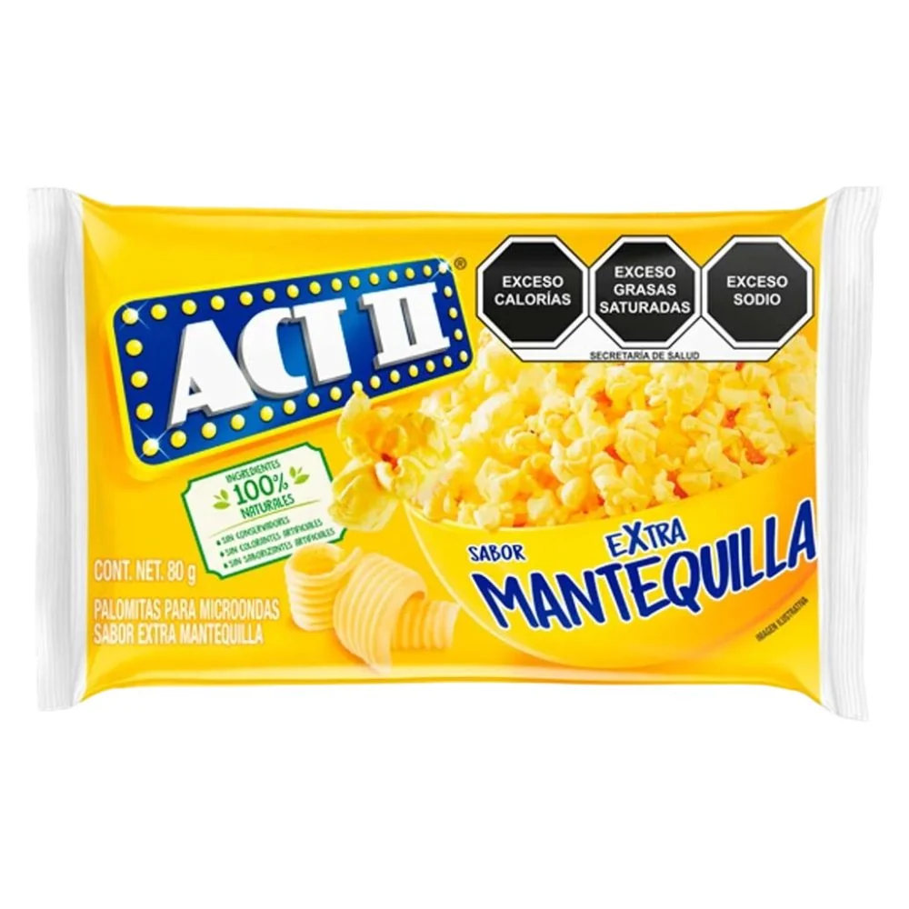 ACT II Lovers Extra Mantequilla, kokice za mikrovalnu s ekstra maslacem od 80g