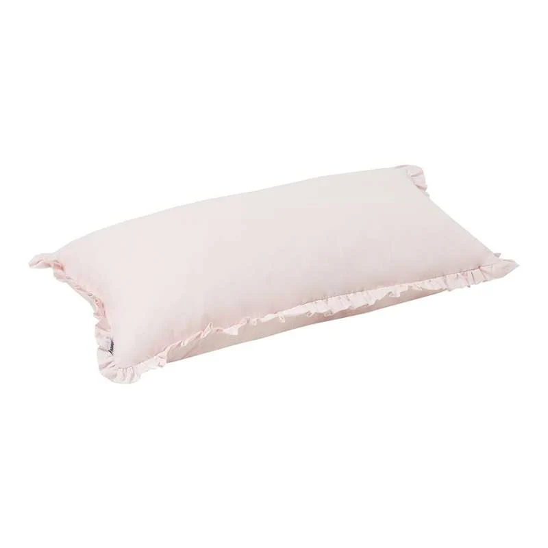 Hoppekids Aflang Pude m. Flæser - WINTER WONDERLAND - Rosa