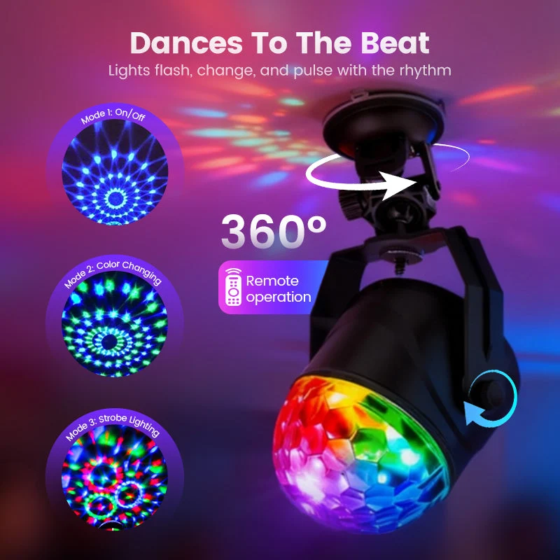 🎄 FESTIVE FEAST DEAL! 🔥Colorful Rotating Magic Disco Ball Light