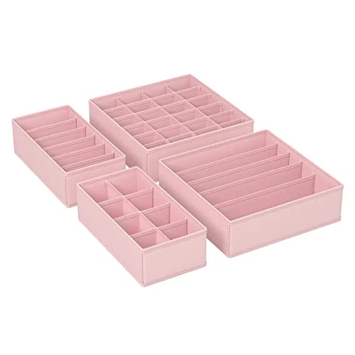 Set za organizaciju ladica, kutije za pohranu tkanina za ormar, ružičasta