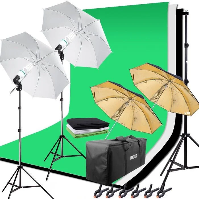 Hakutatz Profesionalni set za foto studio s rasvjetom i sustavom za pozadinu