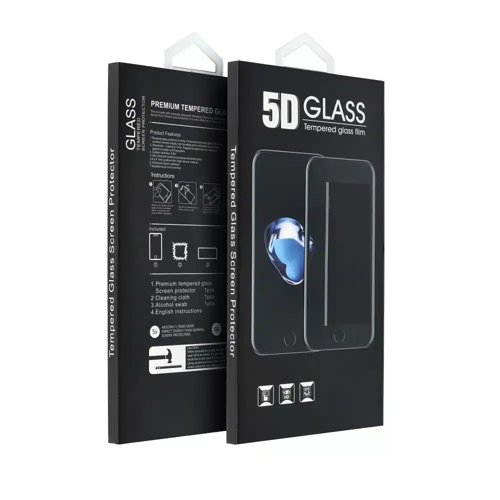5D Full Glue kaljeno staklo za Motorola E14 / G04 / G04s / G24 / G24 Power sa crnim okvirom