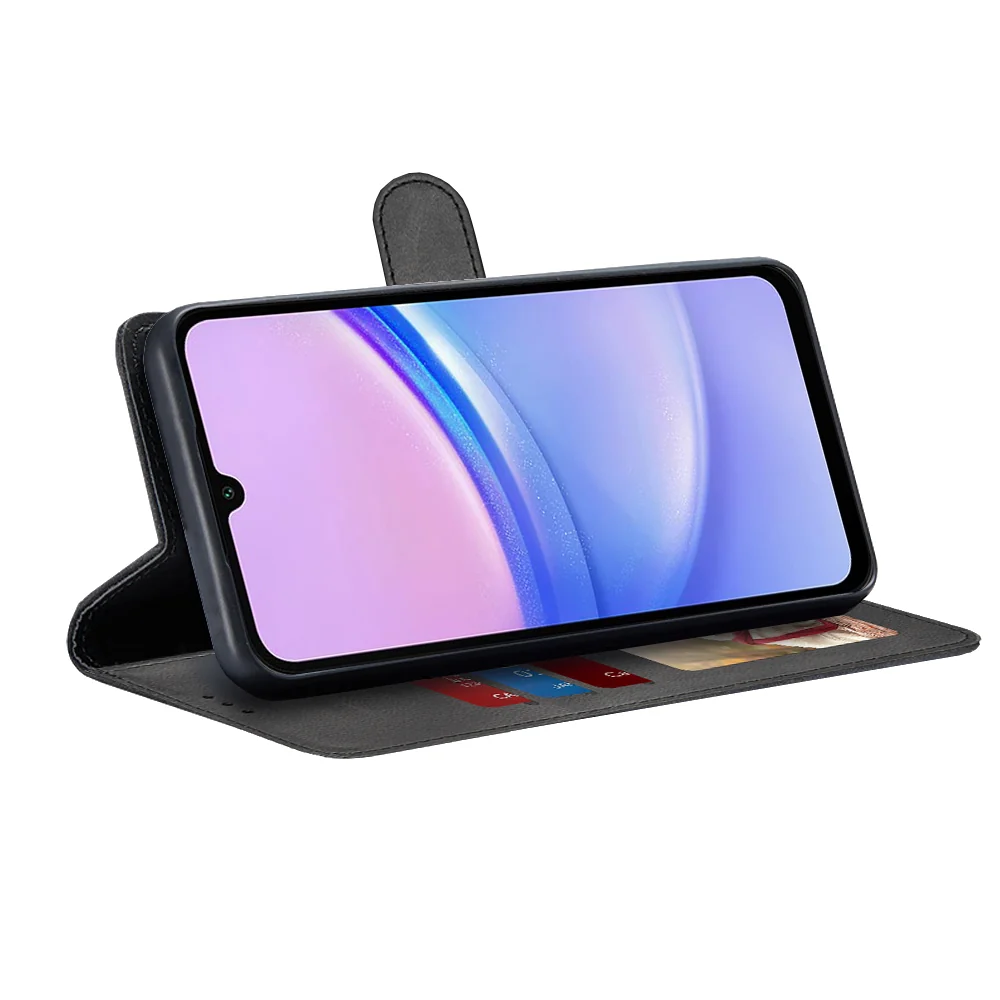 Techsuit Diary Book preklopna maska za Samsung Galaxy A15 4G / A15 5G -crna