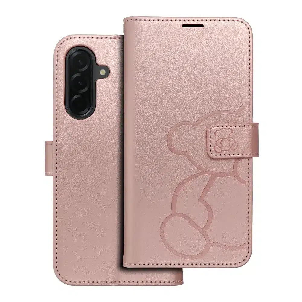MEZZO Book case preklopna torbica za SAMSUNG GALAXY A36 5G Teddy Bear Rose Gold