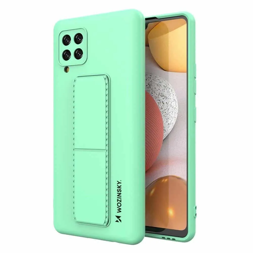 Wozinsky Kickstand Case fleksibilna silikonska maska sa postoljem Samsung Galaxy A42 5G mint
